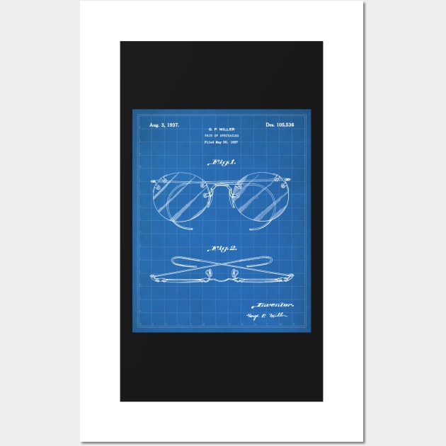 Spectacles Patent - Optometrist Eye Doctor Office Art - Blueprint Wall Art by patentpress